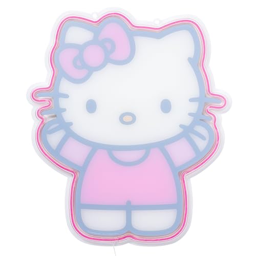 Image of Silver Buffalo Sanrio Hello Kitty LED Neon Light Die Cut Acrylic Wall Art, 16 inchx19 inch