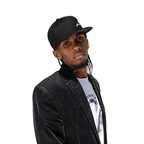 Tijeyi Flat Bill Hats For Men Snapback Adjustable Hip-Hop Shark Fishing Hook Trucker Hat Black Baseball Cap Gifts For Dad Fisherman #TOP3