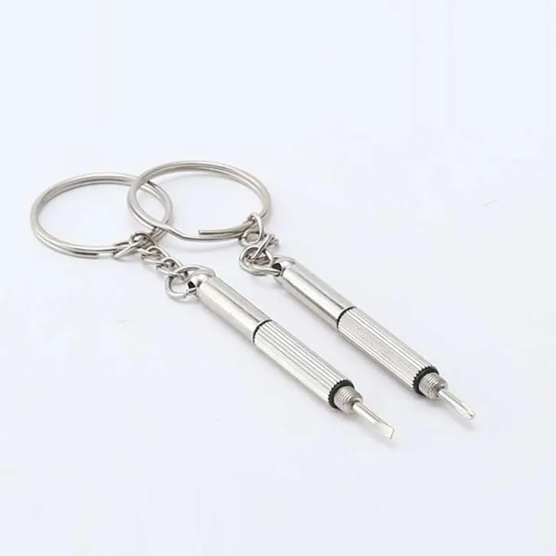 Mini Screwdriver Keychain Set, Silver Metal Precision Tool, Portable Pocket Repair Kit, 1 of Pack-image-24