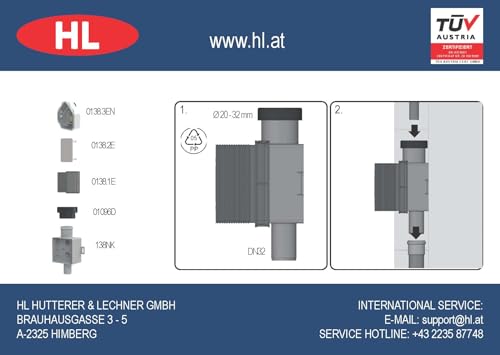 Kondensat-UP-Siphon HL138 DN32 für Klimageräte