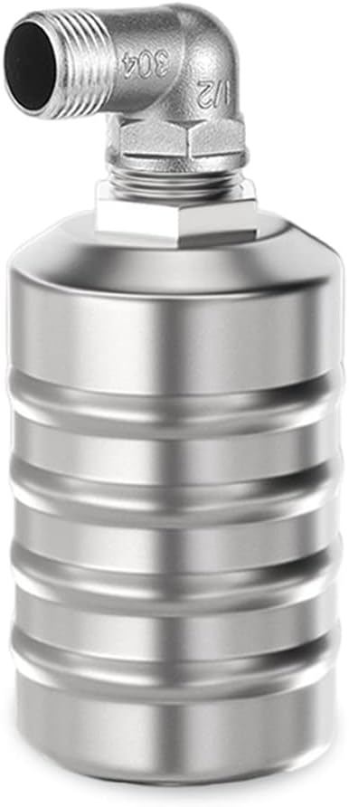 304 Stainless Steel Fully Automatic Water Level Control Float Valve, Automatic Water Level Controller for Water Tank, Stainless Steel Mini Float Ball Valve (#D-1/2 inch connector(Side water intake))