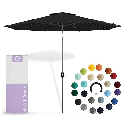 Best outdoor umbrella for wind australia Sunbrella 9' Auto-Tilt Patio Umbrella