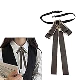 [Cirsaeur] リボンタイ 制服小物 レディース 制服リボン 蝶結び 学院風 制服小物 レデイース メンズ 蝶ネクタイ 蝶結び 学院風 日系 アクセサリー 調整可能 変装 コスプレ 通勤 通学 入学式/卒業式/発表会 贈り物（グレー）
