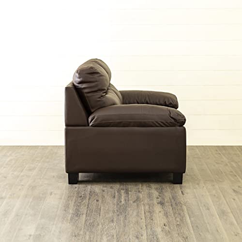 Image of Home Centre Whinchister Dark Brown Half Leather 2 Seater Sofa - Length 155 cm (WHINCHISTER-2STR)