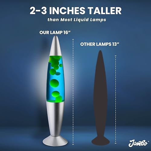 JAMBO 16" Beautiful Lamp- Blue with Yellow/Green Wax, Relaxing Liquid Light, Night Light Nightlight, Home Decor Living Room Office Bedroom Lamp for Adults Teens Kids, Magma Motion by JAMBO - Image 8