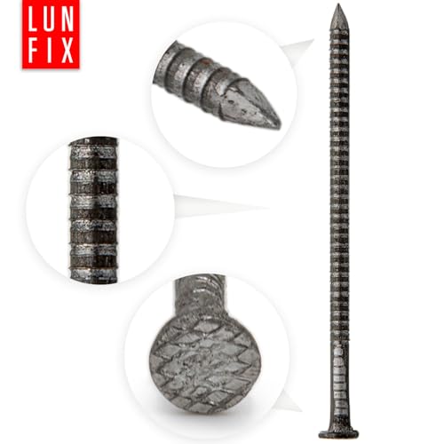 Miniatura 4 de Lun Fix Clavo Ranurado 2,8 X 50 Mm 1 Kg Clavos De Madera Para Construcción Clavos De Construcción Sin Galvanizar 50 Mm De Largo Pasadores De Alambre Clavos Cabeza Plana Para Carpintería