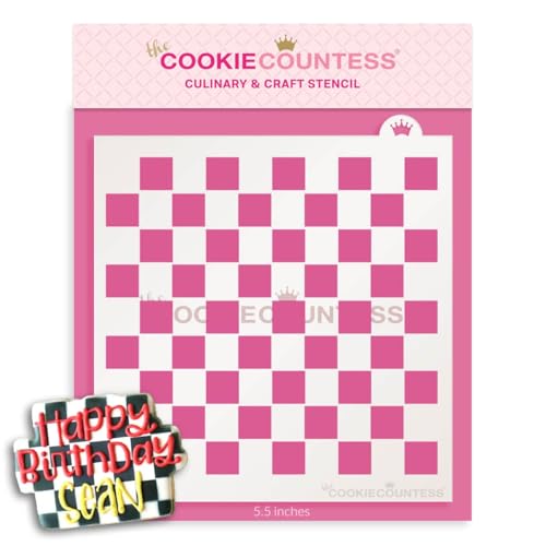 The Cookie Countess Checkerboard Pattern Stencil