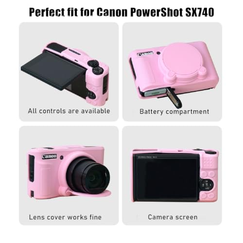 Funda para Canon PowerShot SX740 HS silicona rosa miniatura 3