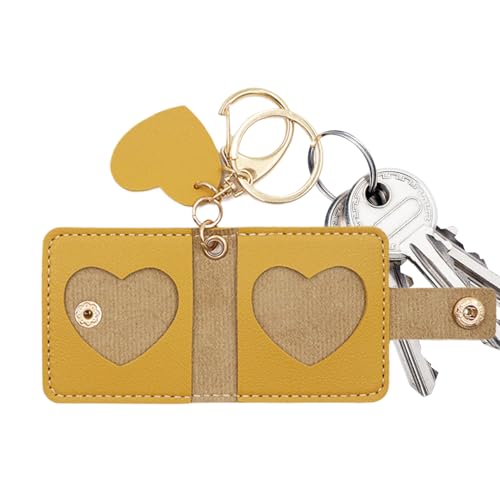 Genérico Llavero De Fotos - Portarretratos En Cuero Sintético Llavero - Bolsita Colgante Fácil De Abrir Para Regalo De Mujer