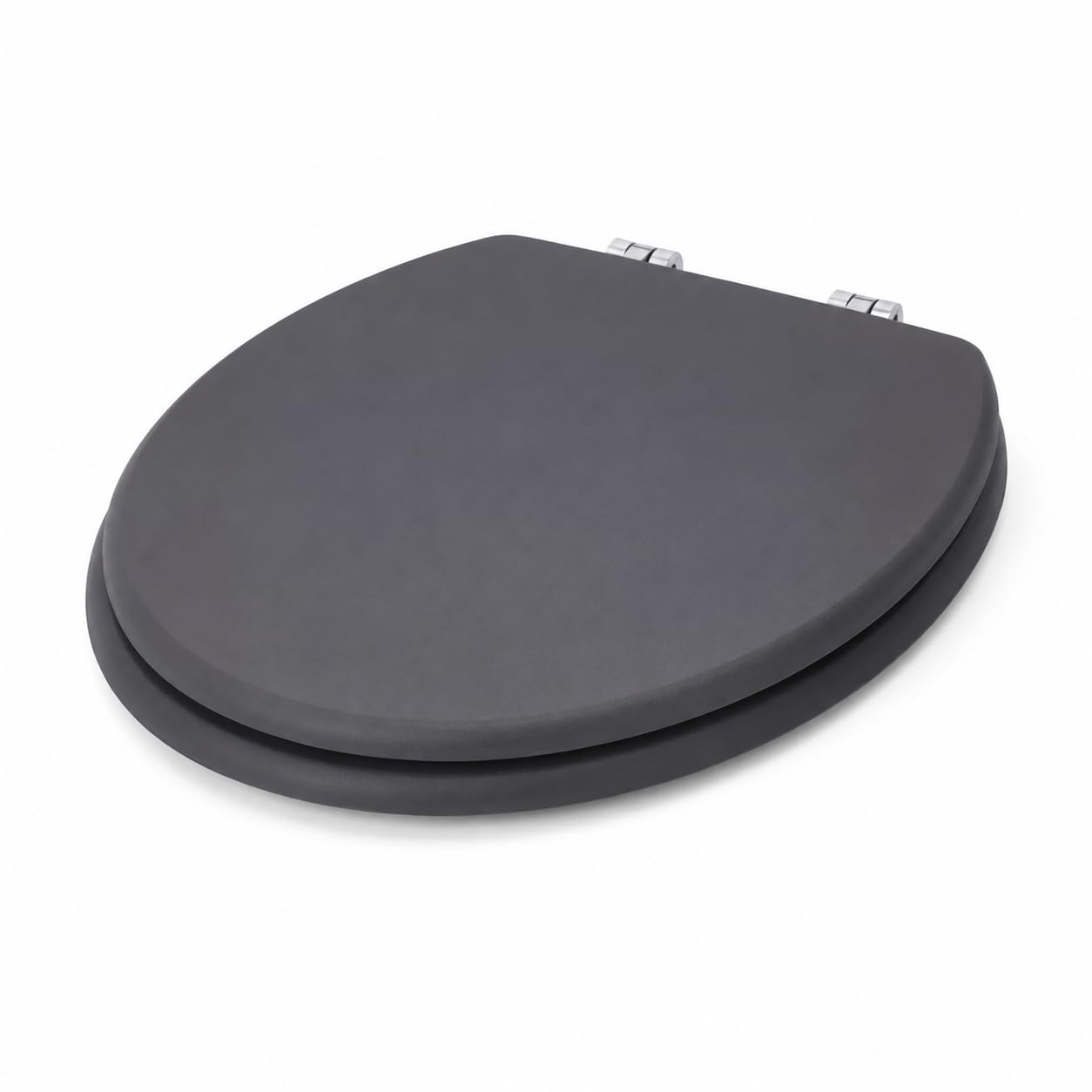 Wajha Grey 18 Inch Universal Mdf Wooden Toilet Seat, Novelty Bathroom Wc Loo Seat With Easy Fit Fittings For Standard Toilets (Grey)