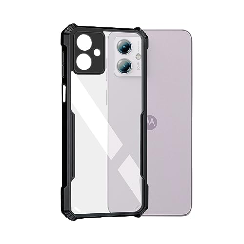 Image of Plus 360 Degree Protection Black Border Back Cover for Motorola Moto G14 - Black