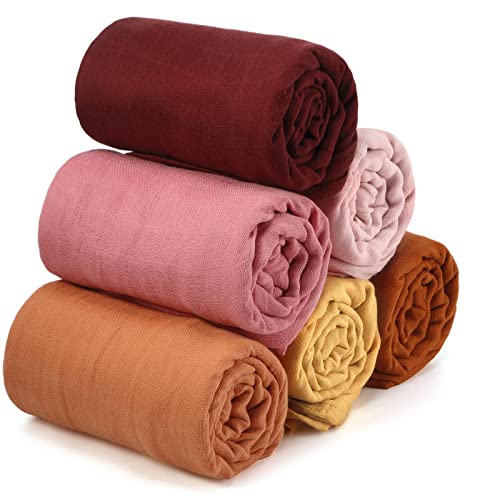 Image of 47 x 47 Inches Muslin Swaddle Blankets Cotton Newborn Receiving Blankets Breathable Colorful Baby Swaddle Soft Baby Registry Essentials Gift for Unisex Boy Girl(Simple Colors)