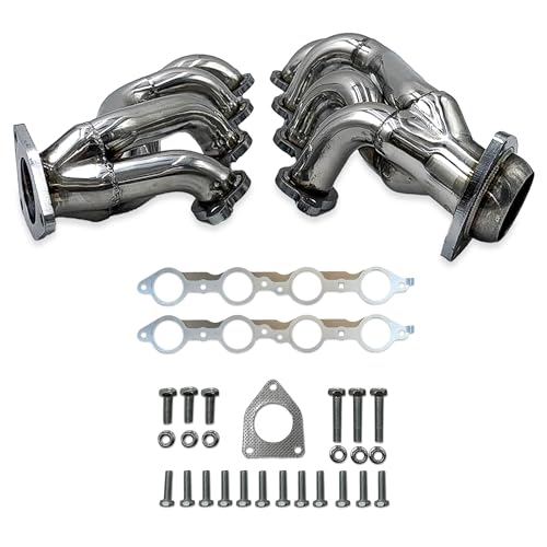 Replacement Header for LS V8 Engines – With MLS Gaskets and Right Side Beveled Flange – 304 Stainless Steel