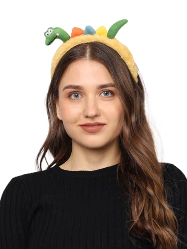 Image of Radhu & Kabby Dino Hairband For Women /Girls | Cartoon Hair Hoop Animal Headwear | Plush Animal Headwears | Soft And Comfortable | Yellow color | All Occasion | Same As Pic | 1 pc