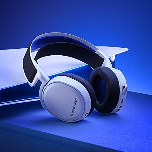 SteelSeries Arctis 7P+ - Bezprzewodowy zestaw słuchawkowy do gier - Bezstratny dźwięk 2,4 GHz - 30-godzinna żywotność baterii - Dla PS5, PS4, PC, Mac, Android i Switch - Biały