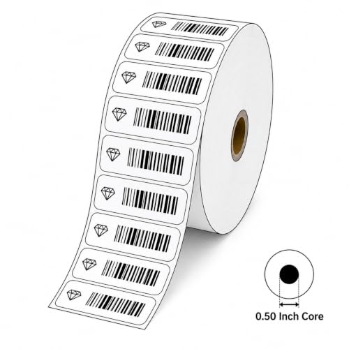 Image of Shreyans Direct Thermal Labels (Pack of 10, 38mm x 15mm - 500 Labels /Roll) - Non Tearable, Scratch Free, Water Proof & Non Fade Stickers with Permanent Marking - 5000 Labels