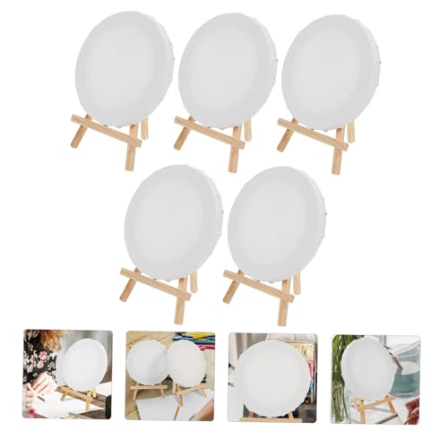 Mini caballetes de madera y lienzos circulares GALPADA para solucionar proyectos creativos 6