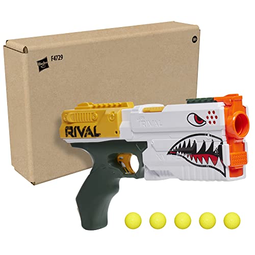 NERF Rival Kronos XVIII-500 Blaster, Carica Colata, 5 round rivali, Azione Primavera, Velocità 90 FPS, Design Colore Bianco (Amazon Exclusive)