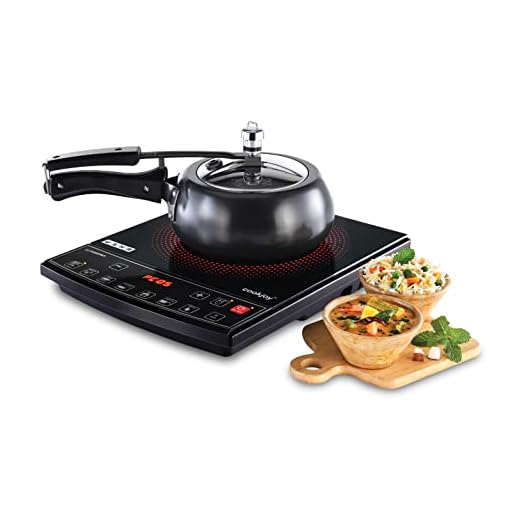 USHA Cookjoy Radiant Induction Cooktop 1600 Watts Cj1600Wwp with Keep Warm Option and 6 Indian Pre-Set Menu (Black)