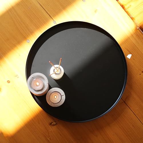 Assiette décorative en métal noir mat design moderne 30 cm - 6