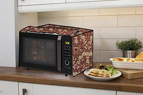 Image of Stylista Microwave Oven Cover for IFB 17 L Solo 17PM-MEC2B Floral Pattern Beige