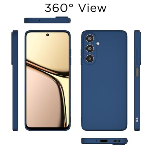 Image of Outlouders Back Cover for Samsung Galaxy M35 5G | Camera Protection | Durable Soft Matte Silicone Bumper Case (Blue)