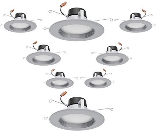 Satco (8 Pack) Led Color Selectable Downlight Retrofits, Part Number S11836, 9 Watt; 5 Inch - 6 Inch; Cct Selectable; 120 Volts; Dimmable; Brushed Nickel Finish For Industrial And Commercial Use #TOP1