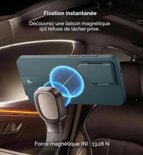 Coque Samsung S26 Ultra SURITCH Magnétique avec Cache Caméra et Support - Lac Vert Profond - 4