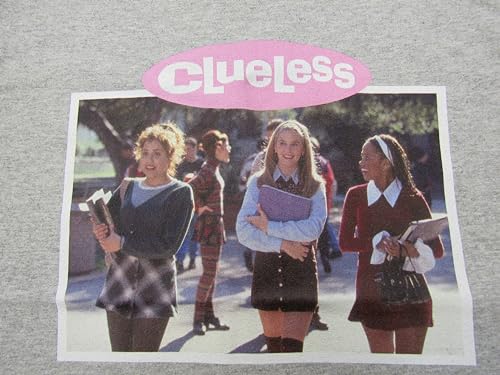 Bioworld Clueless Characters with Books Photo Crew Neck Short Sleeve Athletic Heather Girl's T-Shirt2
