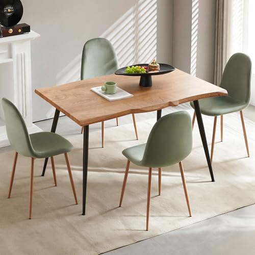 Howtek 5 Piece Dining Table Set, Modern Rectangular Kitchen Dining