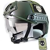 WorldShopping4U Casco rápido táctico de Paintball del ejército Militar Tipo PJ con Gafas OD Verde