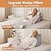 BIEEZZK 4PCS Wedge Pillow Set for After Surgery, Back Pillow for Bed Sitting up, 9&12inch Adjustable Memory Foam Bed Wedges, Pillow Wedge for Acid Reflux, Back Pain Relief, Snoring, White/Grey