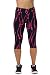 Women's Active Workout Capri Leggings Shorts Stretchy Tights(Flower,L)
