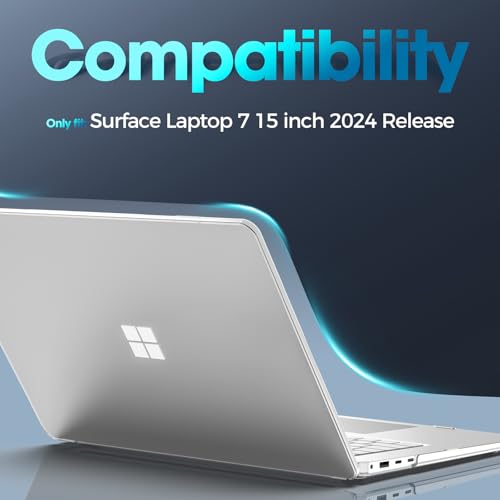 ProCase Protective Case for 15 Inch Microsoft Surface Laptop 7 2024 Release, Hard Shell Transparent Cover with Durable and Lightweight Design -Crystal by ProCase - Image 2