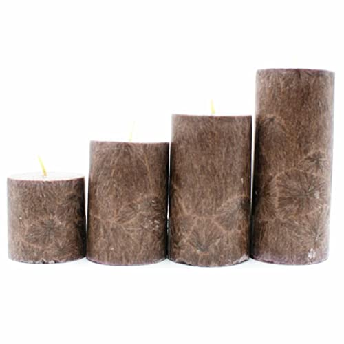 Walgrow Wax Fragranced Long Burning Marble Scented Pillar Candles For Home Decorations Wedding Décor Party Restaurant (Set Of 4) (Chocolate Brown) #TOP3