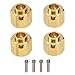 4Pcs Vgoohobby Brass 12mm Hex Hubs Adapter Extension Combiner Counterweight Compatible with Traxxas TRX-4 RC4WD D90 Redcat Gen7 RC 1/10 Crawler Car (10mm Thickness)