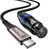 Cable XLR a USB C, micrófono XLR hembra a USB tipo C compatible con smartphone, laptop o tablet con puerto USB tipo C para grabación de audio, karaoke, podcast en vivo - 3.3 pies 2