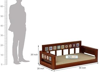 AD Planet Solid Wood 2 Seater Rope Swing Chair | Wooden Hammock Swing Sofa with Rope & Complete Accessories for Indoor, Outdoor, Balcony & Garden | House Big Hanging Swings Jhula | Tiles, Honey