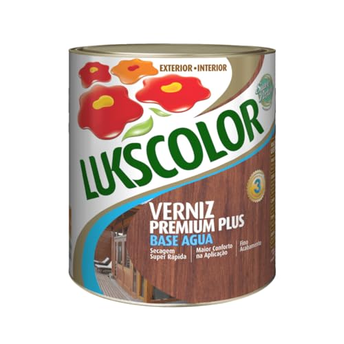 Verniz Base Água 900 ml Cores Imbuia Lukscolor para Madeira e Móveis