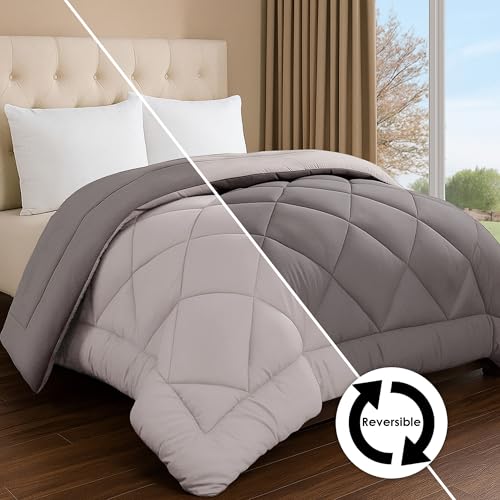Image of Story@Home Reversible Comforter Set Double Bed 220 GSM Microfiber Reversible Blankets for Winter /Quilt /Duvets for King Size Double Bed Comforter (90X100 Inches, Mocha & Vanilla)
