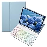 Clavier avec rétroéclairage 7 couleurs : cet étui clavier est équipé d'un clavier rétroéclairé RVB à 7 couleurs, ce qui permet à 7 couleurs vives de briller dans le noir, ce qui rend la saisie plus amusante et facile.