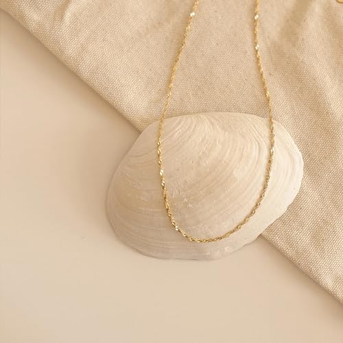 BAYLAY Gold Chain for Women - 18K Gold Plated Chain Necklace Woman Dainty Gold Necklace for Women Non Tarnish Gold Necklace Gold Jewelry Gifts Size 16 inch — view 5