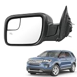 RUIANOMG Door Mirror Left Driver Side Replacement For Ford Explorer 2012-2019, Replace FO1320554 Black 7Pins
