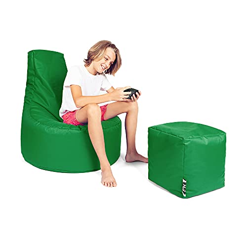 PATCH HOME Patchhome Gamer Kissen Lounge Kissen Sitzsack Sessel Sitzkissen Bean Bag + Würfel/ Hocker mit Reißverschluss… – Bild 7