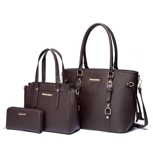 Montana West 3PCS Purses for Women Tote Bag and Wallet Set Shoulder Satchel Crossbody Bags Leather Handbag for Gift Travel Casual Work MWC3-C032WCF