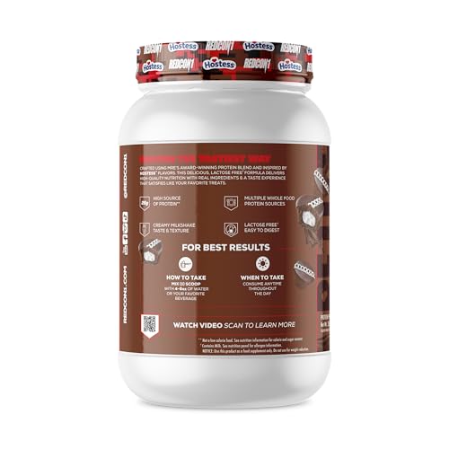 Image of REDCON1 MRE Lite Hostess Cupcakes Whole Food Protein Powder - Lactose & Whey Free Meal Replacement with Animal Protein Blends - Easy to Digest Supplement Made with MCT Oils (30 Servings)