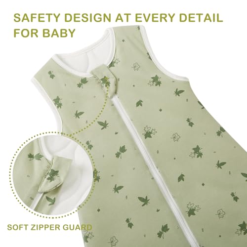 Image of Super Soft 1.5 TOG Sleep Sack, 100% Cotton All Season Warm Baby Wearable Blanket for 18-36 Months, Maples, Size L