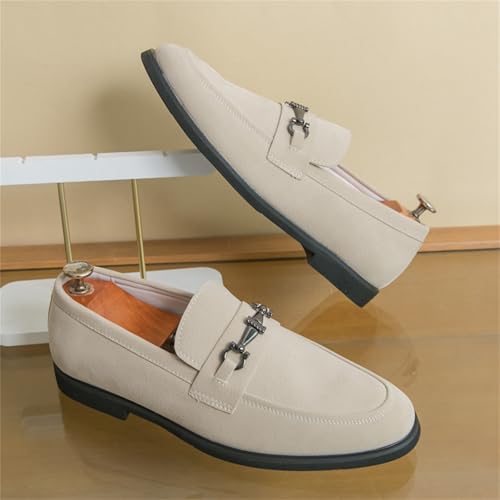 Men's Suede Leather Dress Penny Loafers Shoes Lightweight Breathable Outdoor Walking Daily Shoes for Party Wedding Prom4