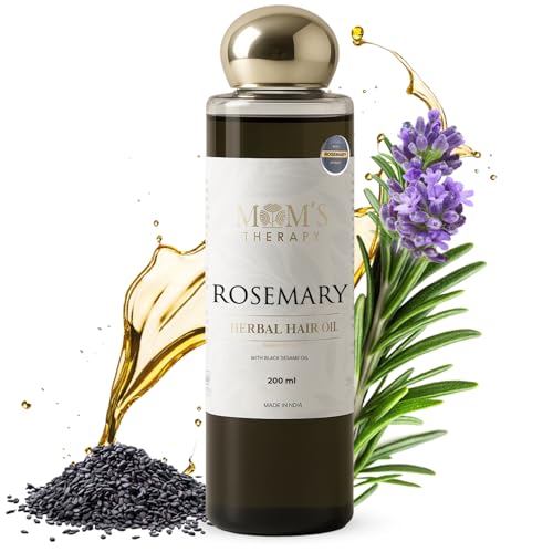 Mom’s Therapy Rosemary Oil for Hair Growth for Men & Women | Nourishing Scalp & Root Strengthening Herbal Hair Oil | Natural Herbal Blend with Amla & Bhringraj | 200ml