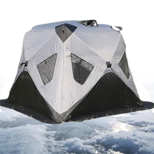 Abri Isolé pour Pêche sur Glace Pop-up - Tente d'Hiver Pliable et Coupe-Vent 3,3M